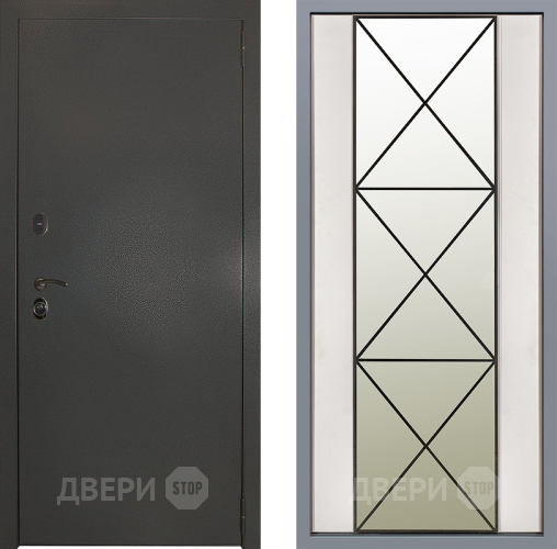 Дверь Заводские двери Эталон 3к антик серебро Зеркало Перфекто Структурное дерево в Шатуре