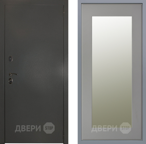 Дверь Заводские двери Эталон 3к антик серебро Зеркало Модерн Грей софт в Шатуре