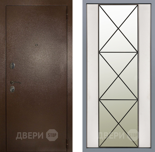 Дверь Заводские двери Эталон 3к антик медь Зеркало Перфекто Структурное дерево в Шатуре