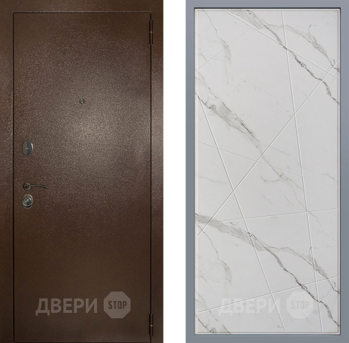 Дверь Заводские двери Эталон 3к антик медь Флитта Мрамор белый в Шатуре