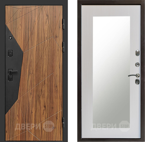 Входная металлическая Дверь Престиж Avangard Зеркло Пастораль Лиственница белая в Шатуре