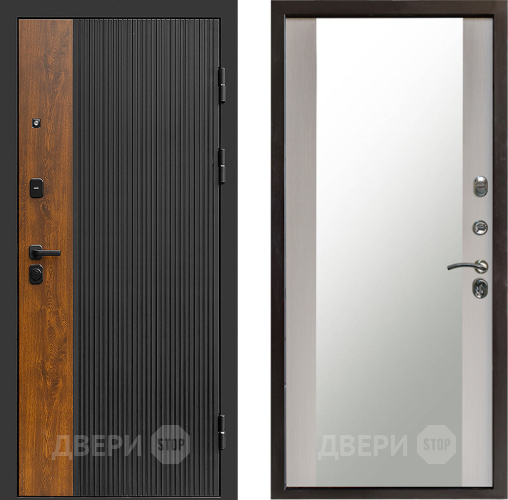 Входная металлическая Дверь Престиж Prestizh Зеркало Лиственница белая в Шатуре