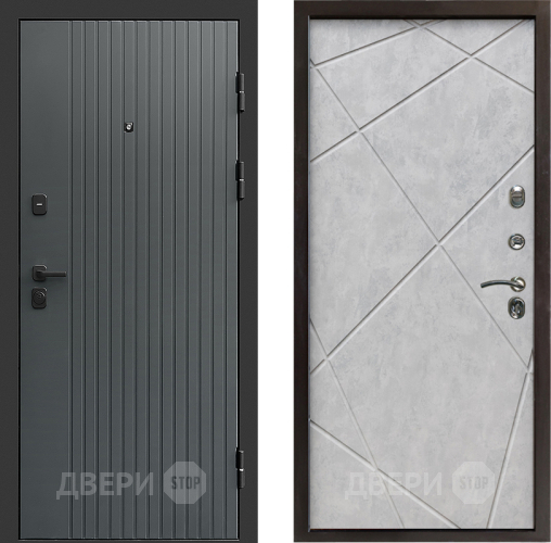 Входная металлическая Дверь Престиж Tvist Grey Лучи Бетон светлый в Шатуре