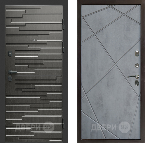 Входная металлическая Дверь Престиж Rivera Лучи Бетон темный в Шатуре