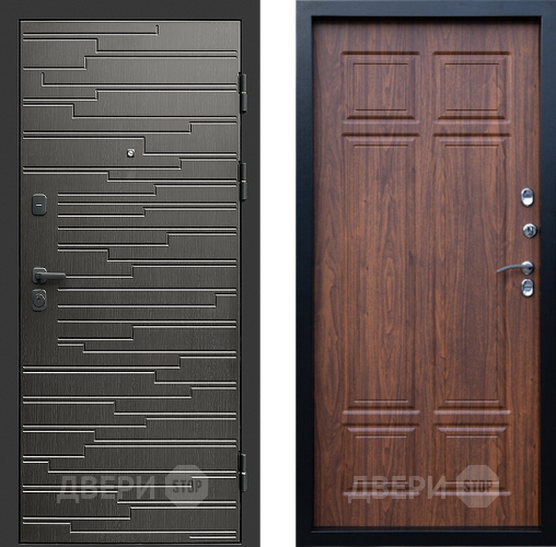 Входная металлическая Дверь Престиж Rivera Премиум Орех темный в Шатуре