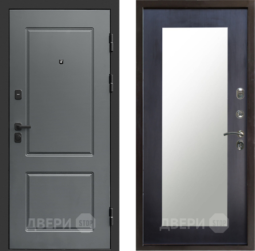 Входная металлическая Дверь Престиж Verona Зеркло Пастораль Венге в Шатуре