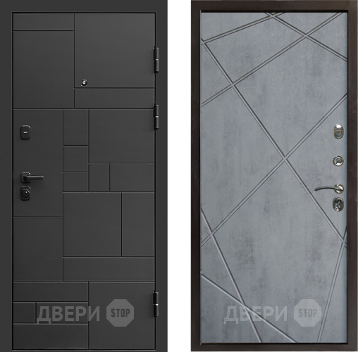 Дверь Престиж Kvadro Лучи Бетон темный в Шатуре