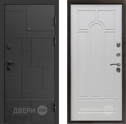 Входная металлическая Дверь Престиж Kvadro Арка Лиственница белая в Шатуре