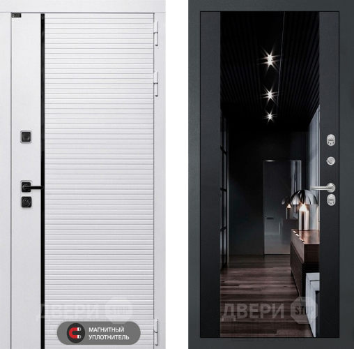 Дверь Лабиринт (LABIRINT) Royal Зеркало Максимум с тонировкой Черный кварц в Шатуре