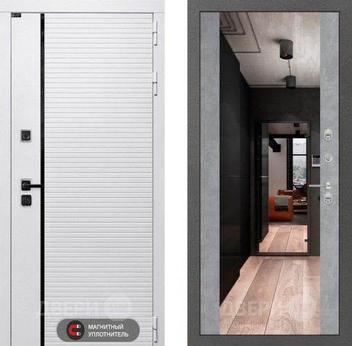 Дверь Лабиринт (LABIRINT) Royal Зеркало Максимум Бетон светлый в Шатуре