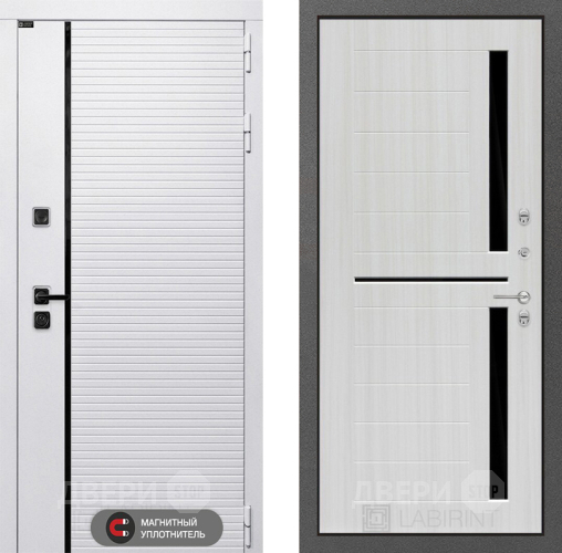 Входная металлическая Дверь Лабиринт (LABIRINT) Royal 02 Сандал белый в Шатуре