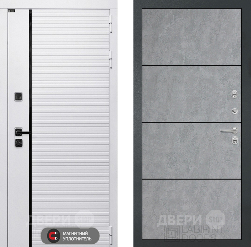 Входная металлическая Дверь Лабиринт (LABIRINT) Royal 25 Бетон светлый в Шатуре