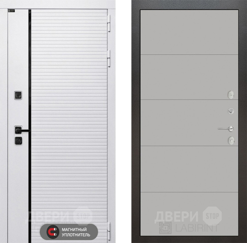 Входная металлическая Дверь Лабиринт (LABIRINT) Royal 13 Грей софт в Шатуре