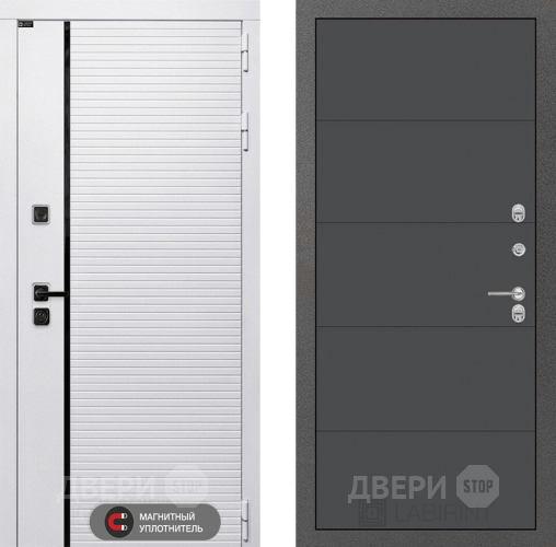 Входная металлическая Дверь Лабиринт (LABIRINT) Royal 13 Графит софт в Шатуре