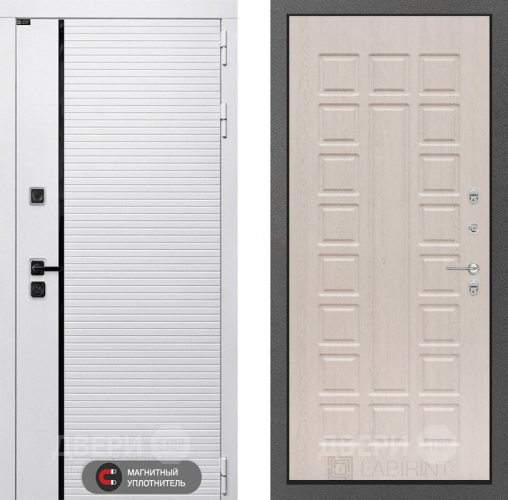 Входная металлическая Дверь Лабиринт (LABIRINT) Royal 04 Беленый дуб в Шатуре