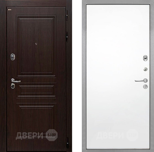 Входная металлическая Дверь Интекрон (INTECRON) Брайтон Тиковое Дерево Гладкая Силк Сноу в Шатуре