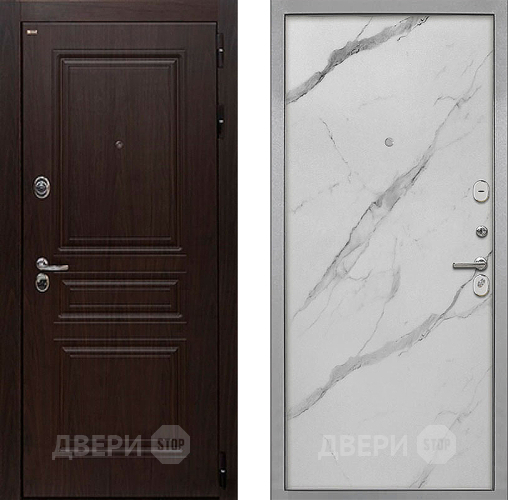 Входная металлическая Дверь Интекрон (INTECRON) Брайтон Тиковое Дерево Гладкая Мрамор натуральный арктик в Шатуре
