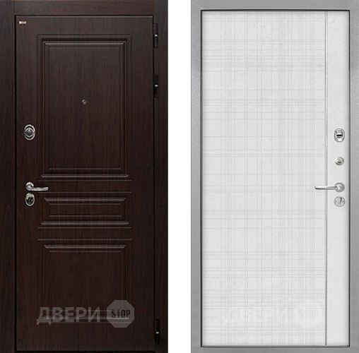 Входная металлическая Дверь Интекрон (INTECRON) Брайтон Тиковое Дерево В-07 с молдингом Лофт белый в Шатуре