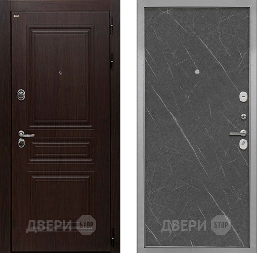 Дверь Интекрон (INTECRON) Брайтон Тиковое Дерево Гладкая Гранит лава оникс в Шатуре