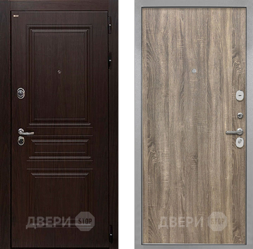 Входная металлическая Дверь Интекрон (INTECRON) Брайтон Тиковое Дерево Гладкая Дуб турин в Шатуре