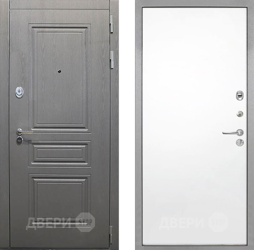 Входная металлическая Дверь Интекрон (INTECRON) Брайтон Графит Гладкая Силк Сноу в Шатуре