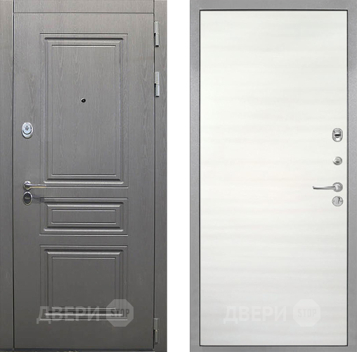 Дверь Интекрон (INTECRON) Брайтон Графит Гладкая Дуб сильвер поперечный в Шатуре