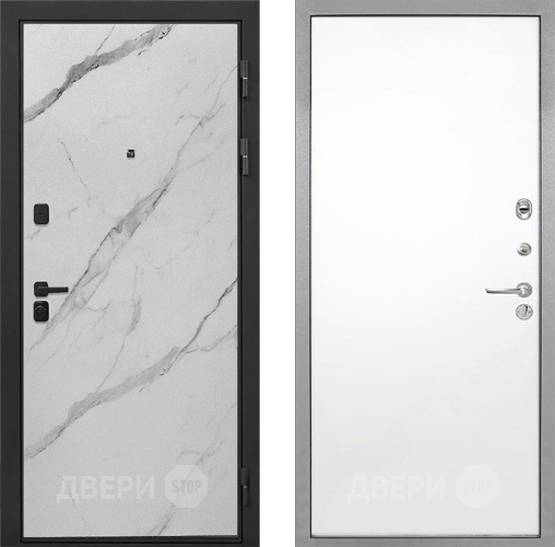 Дверь Интекрон (INTECRON) Профит Black Мрамор Арктик Гладкая Силк Сноу в Шатуре