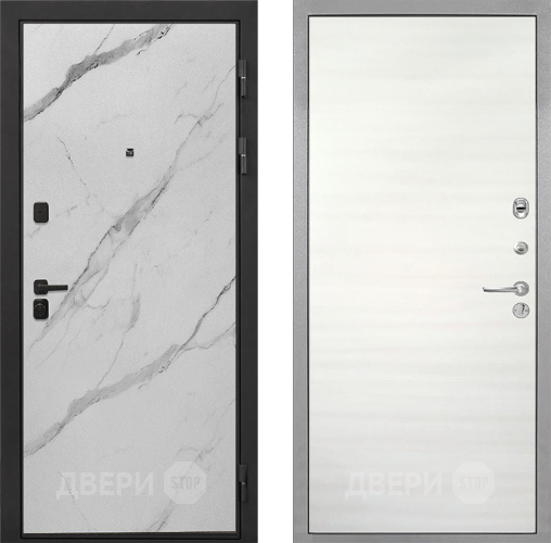 Дверь Интекрон (INTECRON) Профит Black Мрамор Арктик Гладкая Дуб сильвер поперечный в Шатуре
