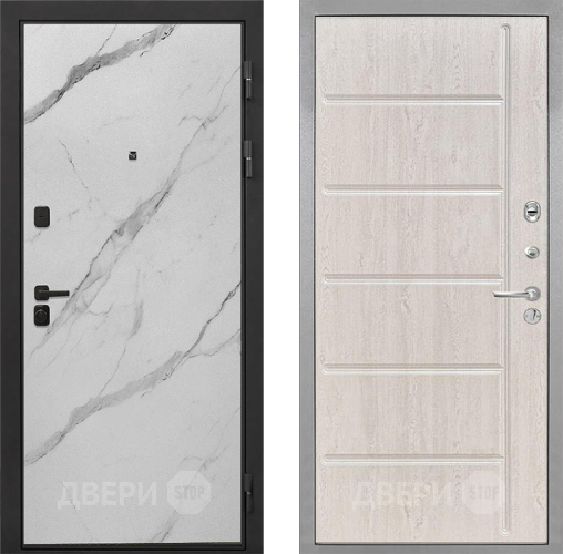 Входная металлическая Дверь Интекрон (INTECRON) Профит Black Мрамор Арктик ФЛ-102 Сосна белая в Шатуре