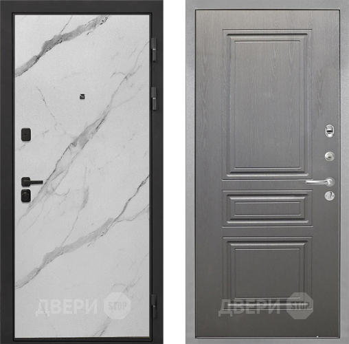 Входная металлическая Дверь Интекрон (INTECRON) Профит Black Мрамор Арктик ФЛ-243 Графит вуд дуб в Шатуре