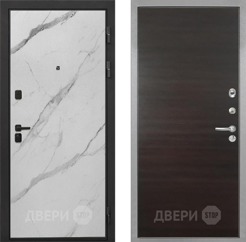 Дверь Интекрон (INTECRON) Профит Black Мрамор Арктик Гладкая Эковенге поперечный в Шатуре