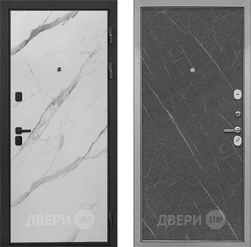 Входная металлическая Дверь Интекрон (INTECRON) Профит Black Мрамор Арктик Гладкая Гранит лава оникс в Шатуре