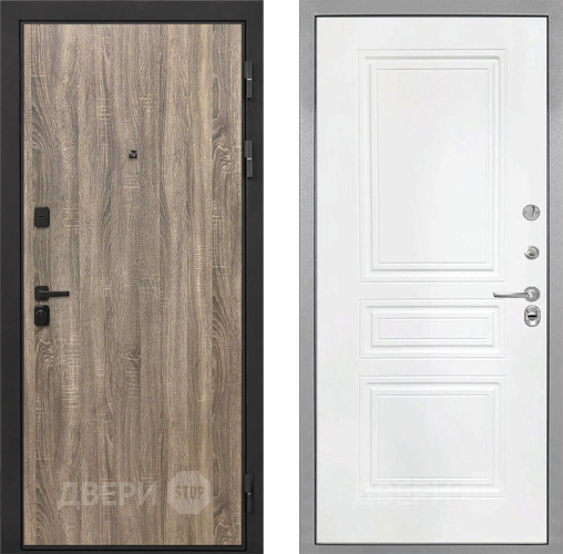 Входная металлическая Дверь Интекрон (INTECRON) Профит Black Дуб Турин ФЛ-243 Белый матовый в Шатуре