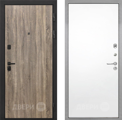 Входная металлическая Дверь Интекрон (INTECRON) Профит Black Дуб Турин Гладкая Силк Сноу в Шатуре