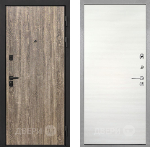 Входная металлическая Дверь Интекрон (INTECRON) Профит Black Дуб Турин Гладкая Дуб сильвер поперечный в Шатуре