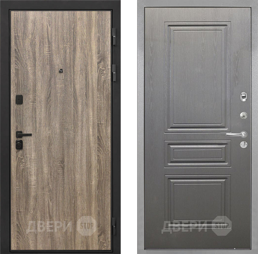 Входная металлическая Дверь Интекрон (INTECRON) Профит Black Дуб Турин ФЛ-243 Графит вуд дуб в Шатуре