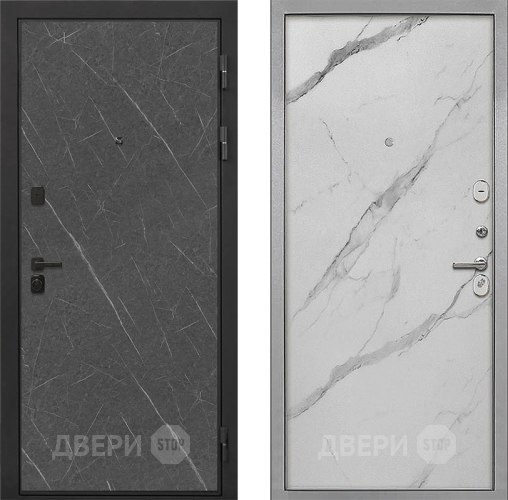 Входная металлическая Дверь Интекрон (INTECRON) Профит Black Гранит Лава Оникс Гладкая Мрамор натуральный арктик в Шатуре