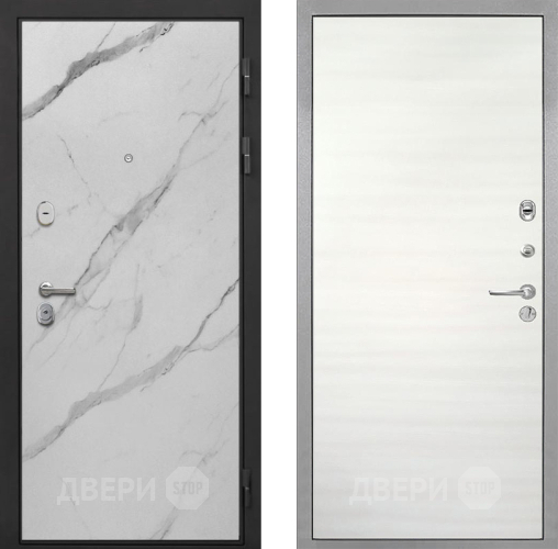 Дверь Интекрон (INTECRON) Гектор Мрамор Арктик Гладкая Дуб сильвер поперечный в Шатуре