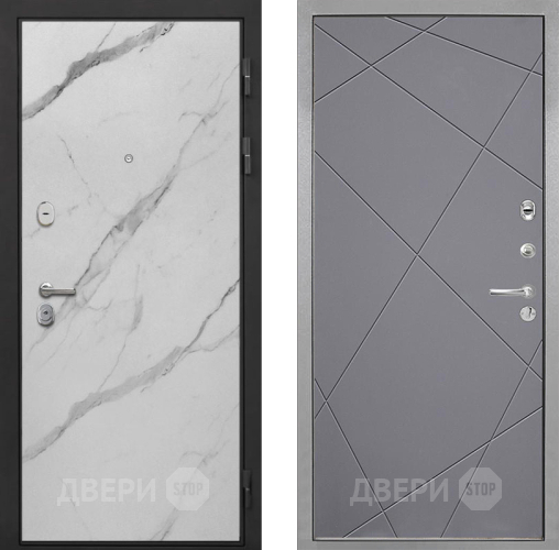 Дверь Интекрон (INTECRON) Гектор Мрамор Арктик Лучи-М Графит софт в Шатуре