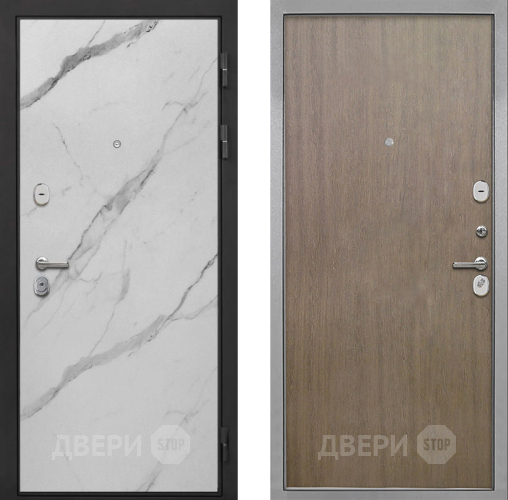 Входная металлическая Дверь Интекрон (INTECRON) Гектор Мрамор Арктик Гладкая шпон Венге коричневый в Шатуре