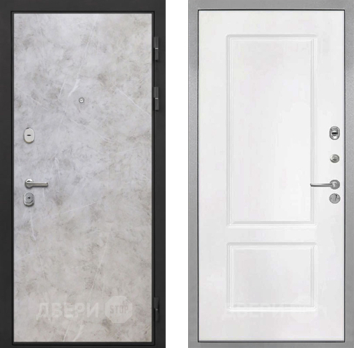 Входная металлическая Дверь Интекрон (INTECRON) Гектор Мрамор Светлый КВ-2 Белый матовый в Шатуре
