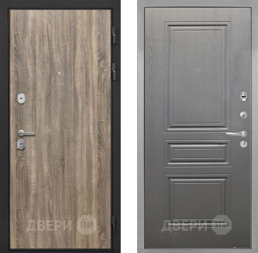 Входная металлическая Дверь Интекрон (INTECRON) Гектор Дуб Турин ФЛ-243 Графит вуд дуб в Шатуре