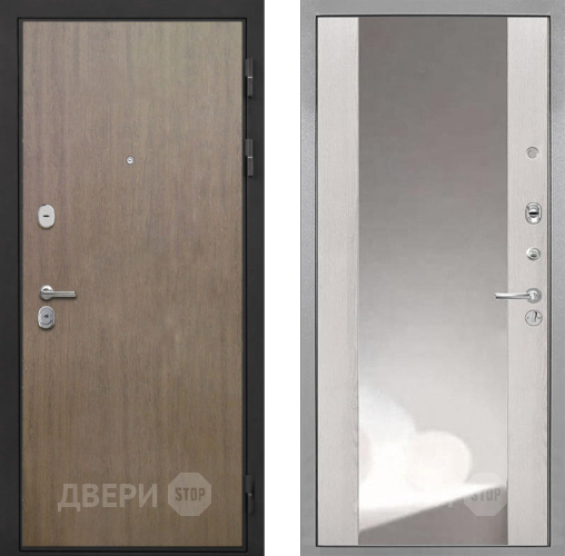 Входная металлическая Дверь Интекрон (INTECRON) Гектор Венге Коричневый ФЛЗ-516 Зеркало Сосна белая в Шатуре