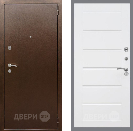 Входная металлическая Дверь Рекс (REX) 1А Медный Антик Сити Белый ясень в Шатуре