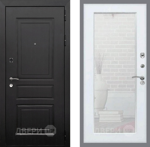 Входная металлическая Дверь Рекс (REX) 6 Венге Зеркало Пастораль Силк Сноу в Шатуре