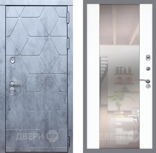 Входная металлическая Дверь Рекс (REX) 28 СБ-16 Зеркало Силк Сноу в Шатуре