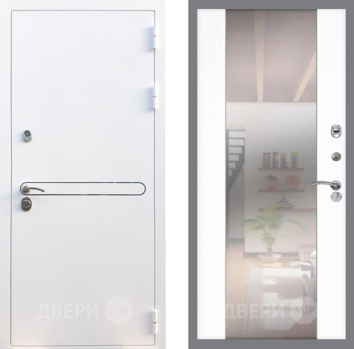 Входная металлическая Дверь Рекс (REX) 27 СБ-16 Зеркало Силк Сноу в Шатуре