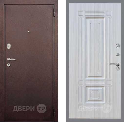 Входная металлическая Дверь Рекс (REX) 2 Медный Антик FL-2 Сандал белый в Шатуре