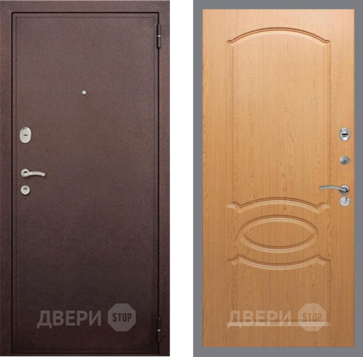 Входная металлическая Дверь Рекс (REX) 2 Медный Антик FL-128 Дуб в Шатуре