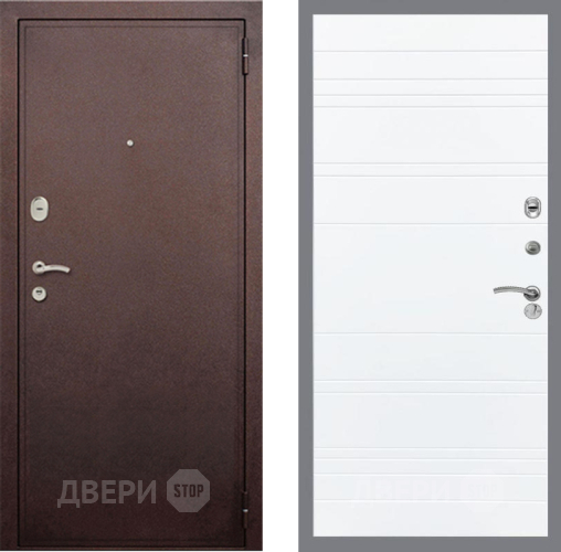 Входная металлическая Дверь Рекс (REX) 2 Медный Антик Line Силк Сноу в Шатуре